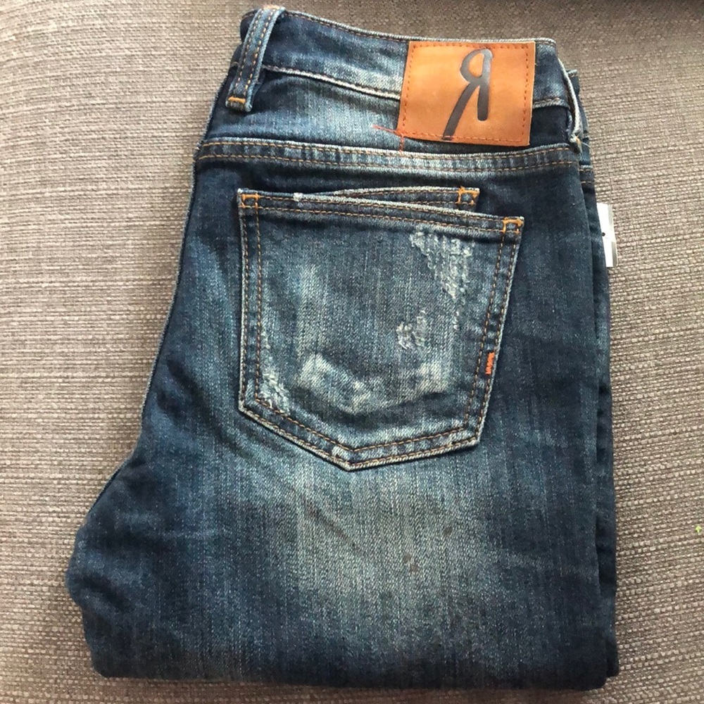 Rock Revival Mid Rise Straight Blue Jeans